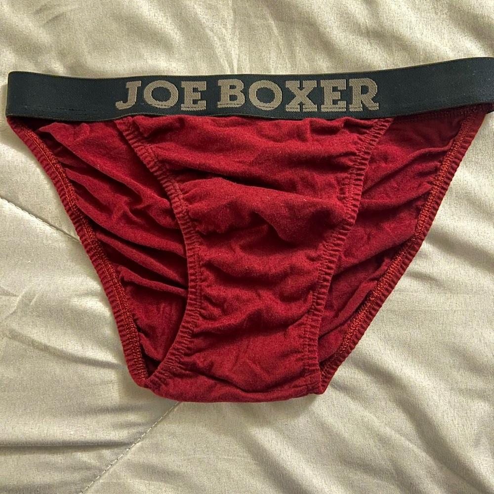 VINTAGE- 90s Joe Boxer Burgundy Cotton Bikini Briefs